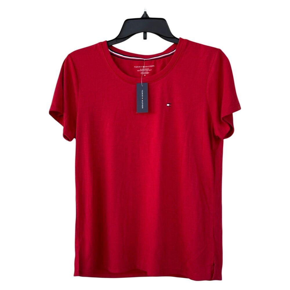 NWT Tommy Hilfiger women's crew neck short sleeve t-shirt red Size M Top